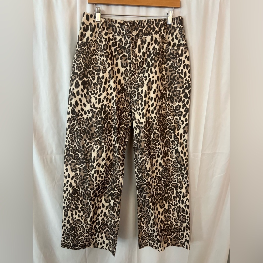 Leopard Print Barrel Pants